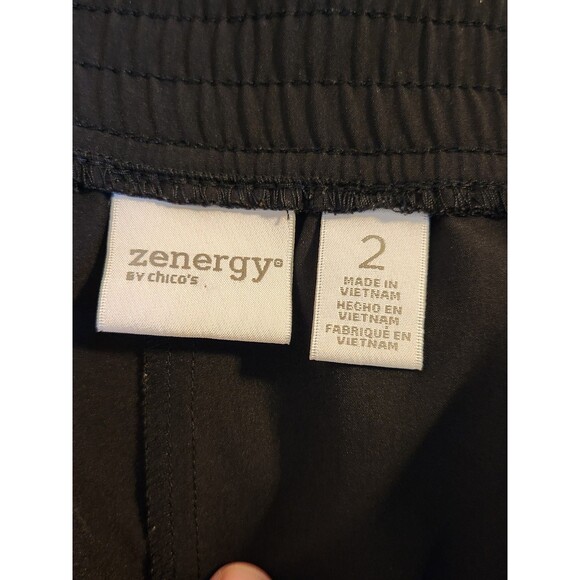 Zenergy Chico's Size 2(12) Nylon/Spandex Ruched Cropped Pants W/ZIP Pockets‎ - Picture 2 of 9